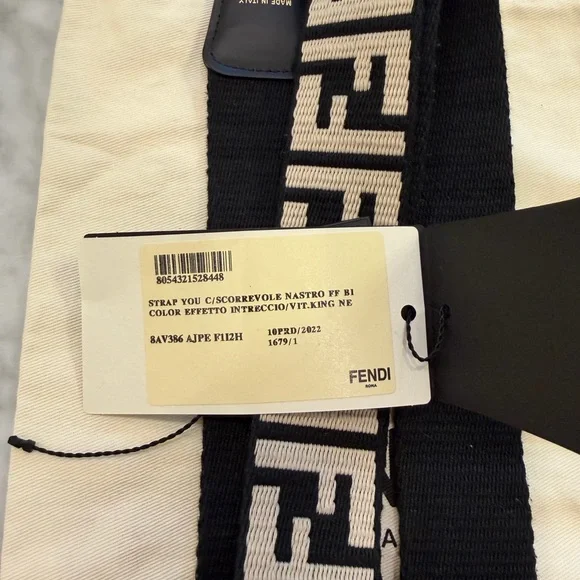 Fendi Strap You Black Ribbon Shoulder Strap - Picture 8 of 8